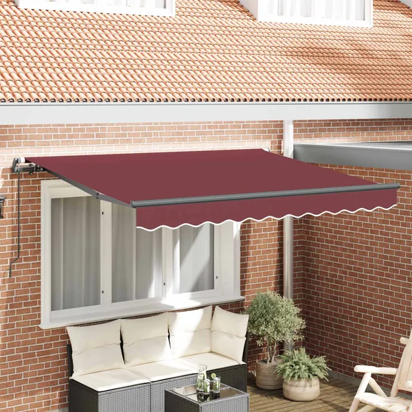 Auvent Rétractable Bordeaux 250 x 200 cm tissu