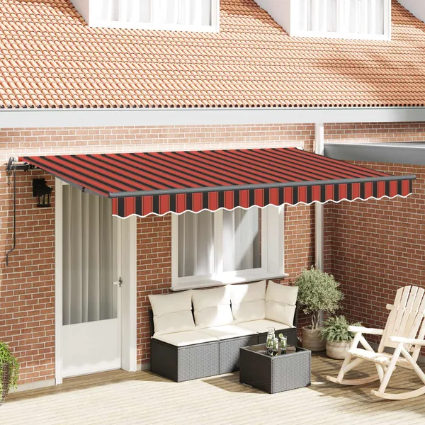 Auvent Rétractable Orange 350 x 200 cm tissu