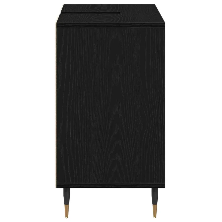 Cabinet de salle de bain Noir 80 x 33 x 60 cm Bois d'ingénierie - 7