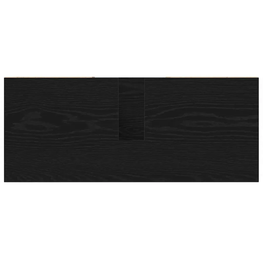 Cabinet de salle de bain Noir 80 x 33 x 60 cm Bois d'ingénierie - 9
