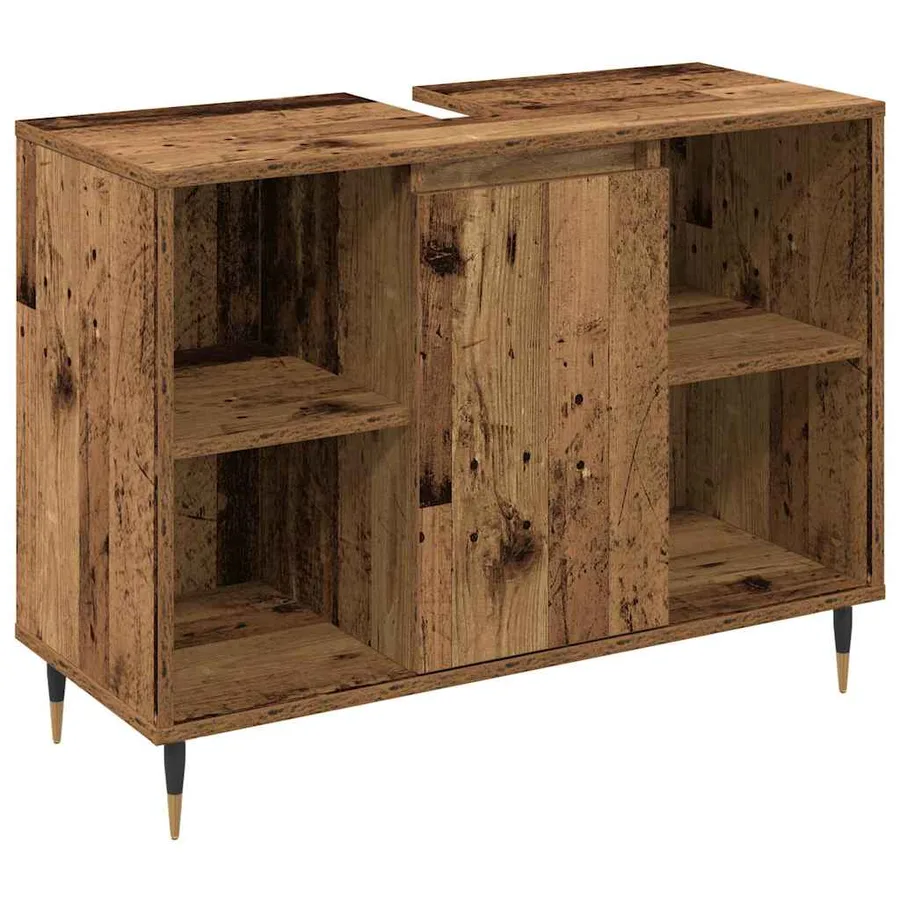 Ensemble de mobilier de salle de bain 3 pcs Bois Ancien - 4