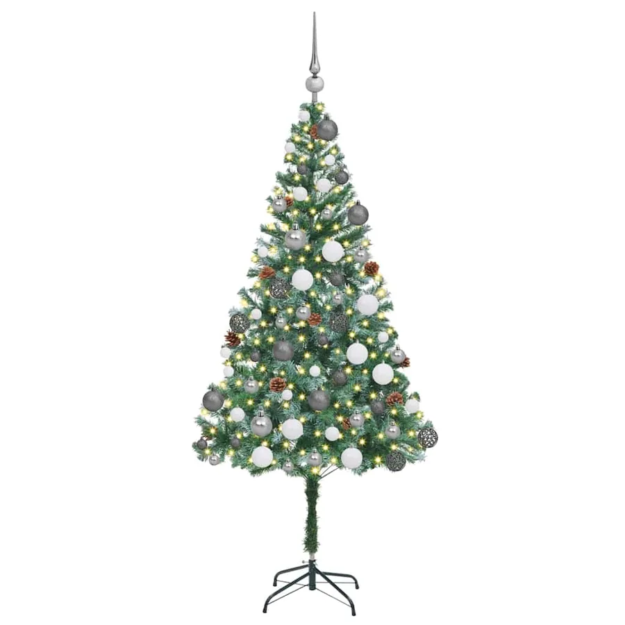 Sapin de Noël artificiel avec 300 LED Vert 180 cm PVC et Acier - 3