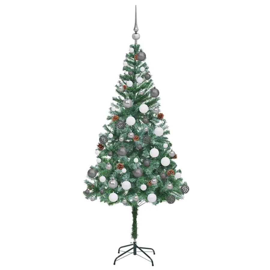 Sapin de Noël artificiel avec 300 LED Vert 180 cm PVC et Acier - 4