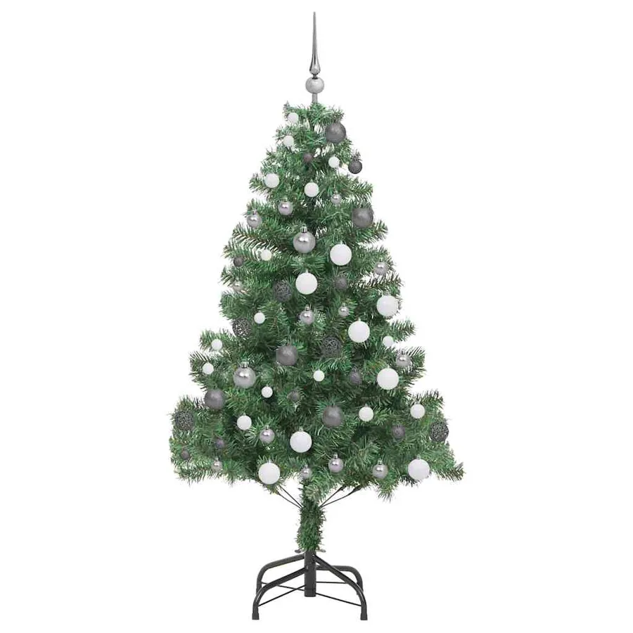 Sapin de Noël avec 300 LED avec support Vert 180 cm PVC - 4