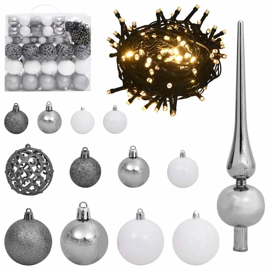 Sapin de Noël avec 300 LED avec support Vert 180 cm PVC - 6