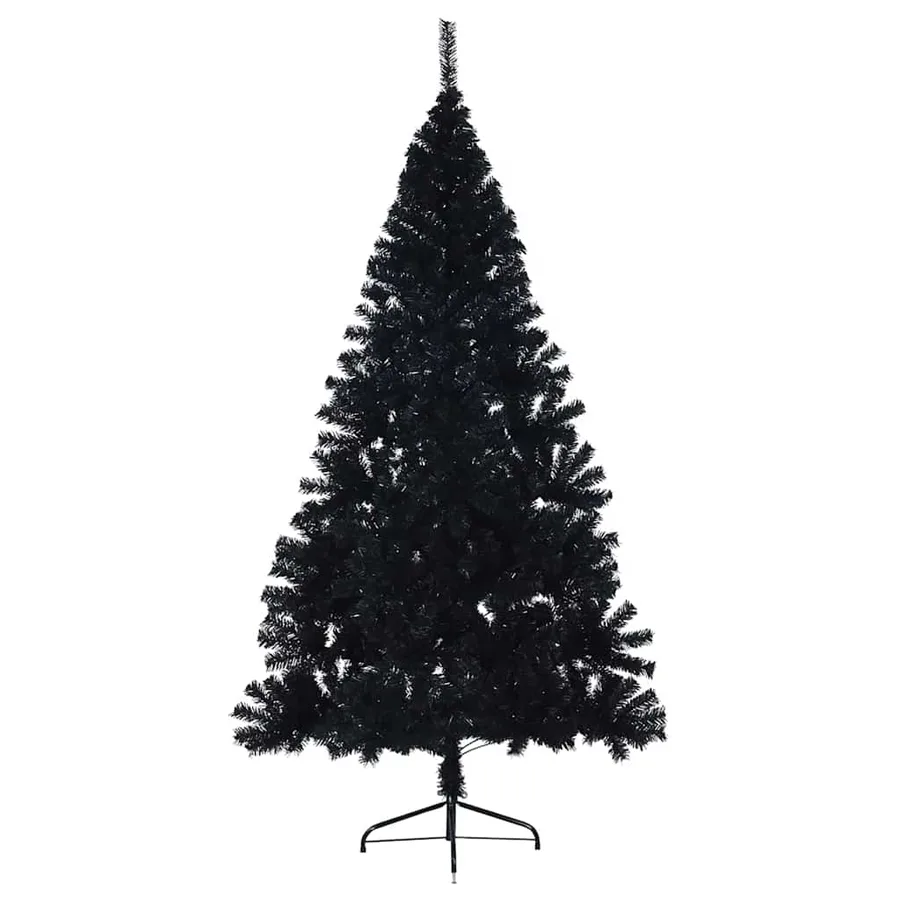 Sapin de Noël artificiel pré-éclairé Noir 240 cm PVC - 4