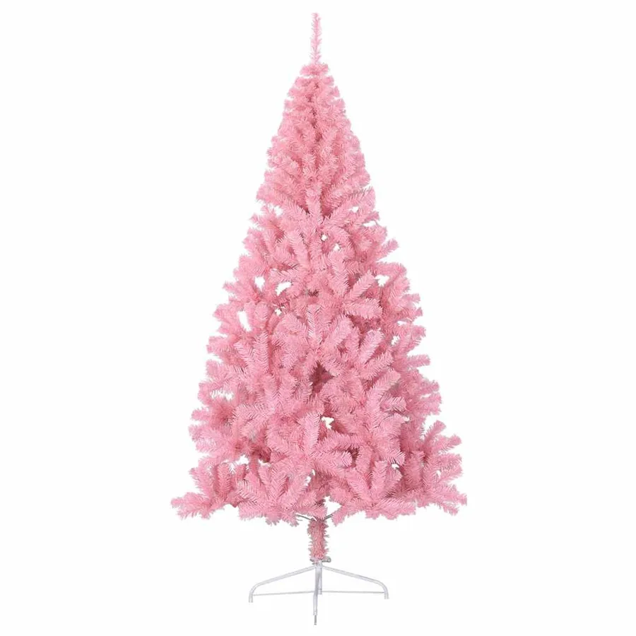Sapin de Noël artificiel pré-éclairé Rose 210 cm PVC - 4