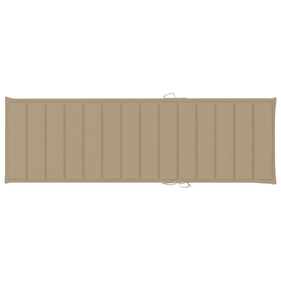 Chaise longue avec coussin beige Bois de pin imprégné - 6