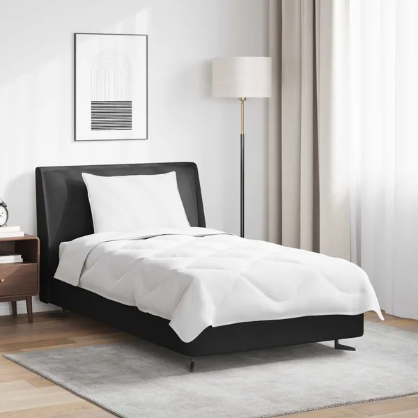 Duvet d'été simple avec oreiller 2 pcs Blanc Microfibre