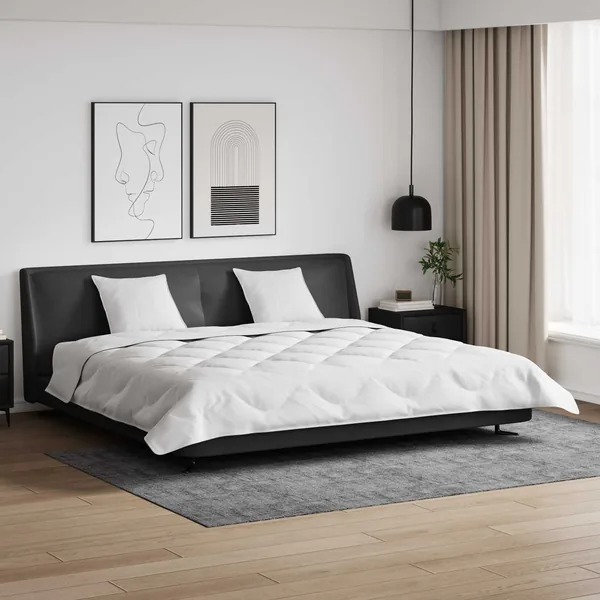 Duvet d'hiver avec oreiller 3 pcs Blanc Microfibre