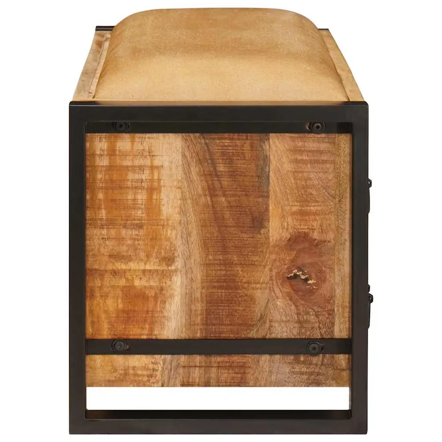 Banc de rangement avec tiroir Marron Bois de manguier massif - 6