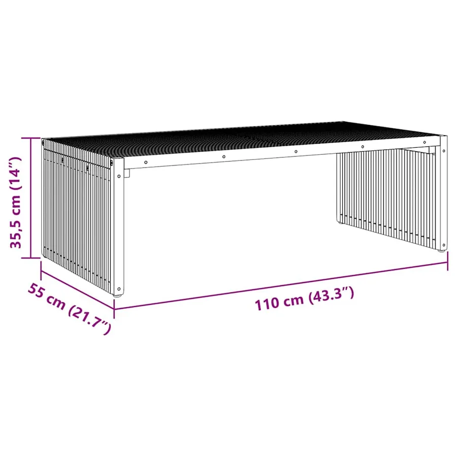 Table d'appoint de jardin Marron 110 x 55 x 35,5 cm - 10