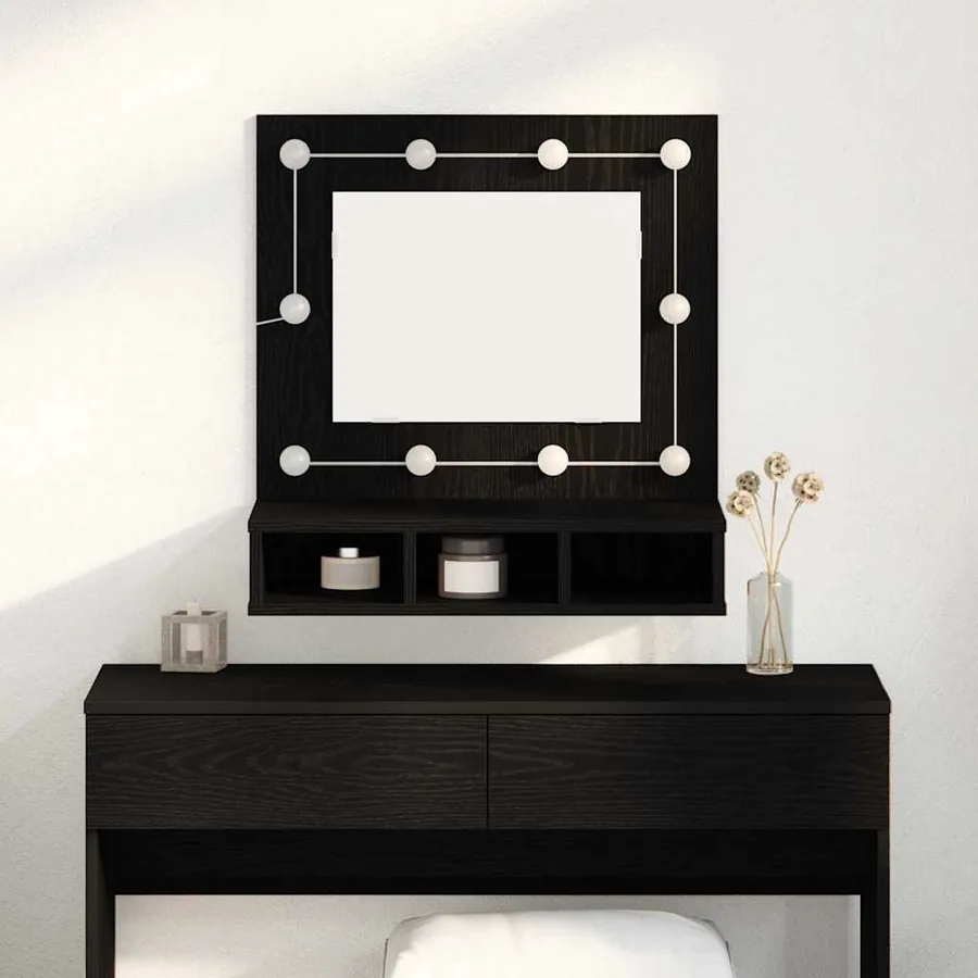 Armoire Miroir Chêne noir 60 x 31,5 x 62 cm Bois d'ingénierie