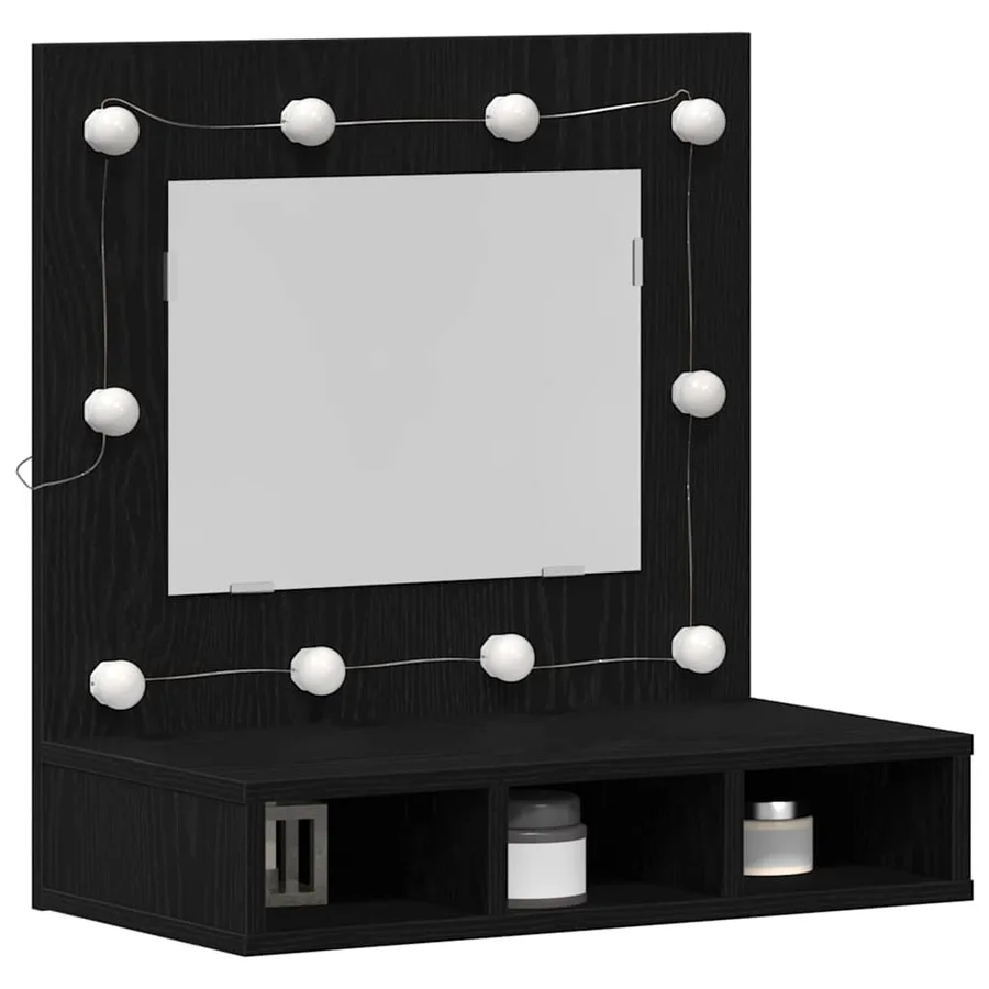 Armoire Miroir Chêne noir 60 x 31,5 x 62 cm Bois d'ingénierie - 3
