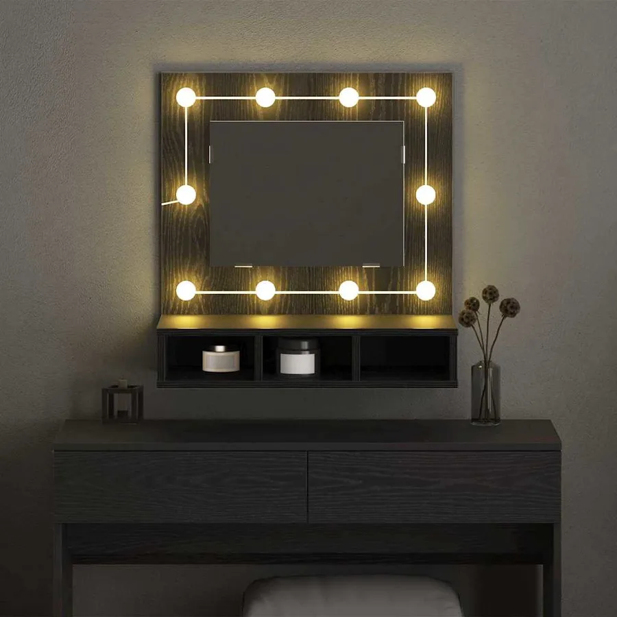 Armoire Miroir Chêne noir 60 x 31,5 x 62 cm Bois d'ingénierie - 4