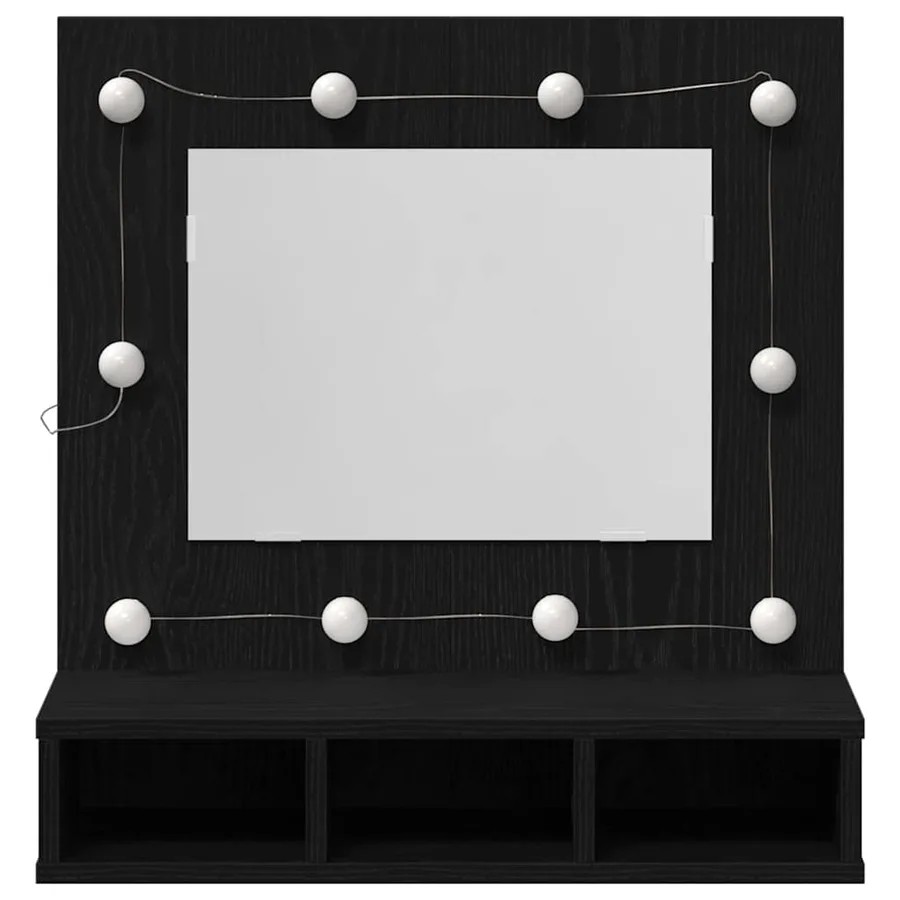 Armoire Miroir Chêne noir 60 x 31,5 x 62 cm Bois d'ingénierie - 5