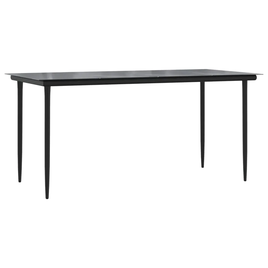 Ensemble à manger de jardin 7 pcs Noir Corde de coton et acier - 7