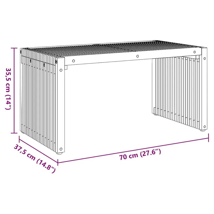 Table d'appoint de jardin Marron 70 x 37,5 x 35,5 cm - 8