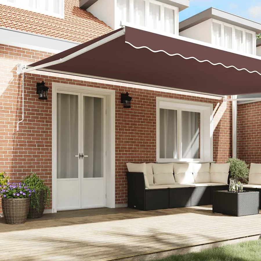Auvent rétractable automatique marron 500x300 cm - 9