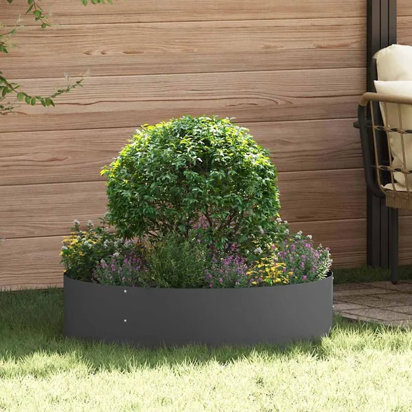 Anneau de jardinière Noir 80 x 80 x 20 cm Acier laminé à froid