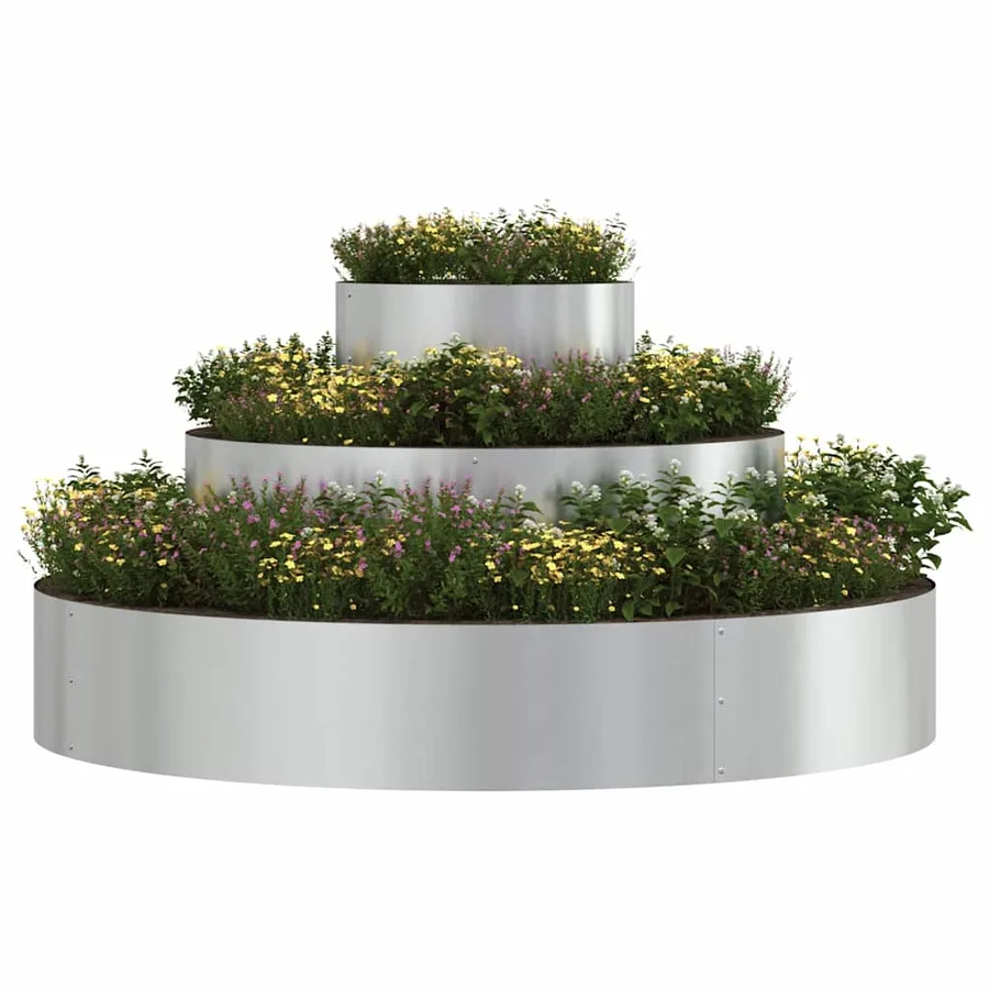 Cache-pot de jardin Argent 120 x 120 x 20 cm Acier galvanisé - 3