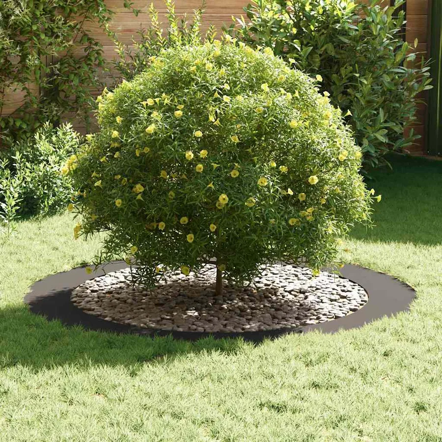 adapté pour anneaux d'arbre plats 5 pc Noir Ø90/120 cm Acier - 3