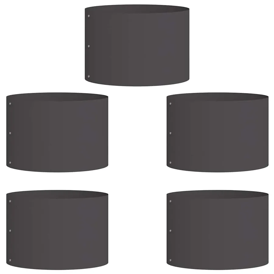 Anneau de jardinière 5 pc Noir 30 x 30 x 20 cm - 2