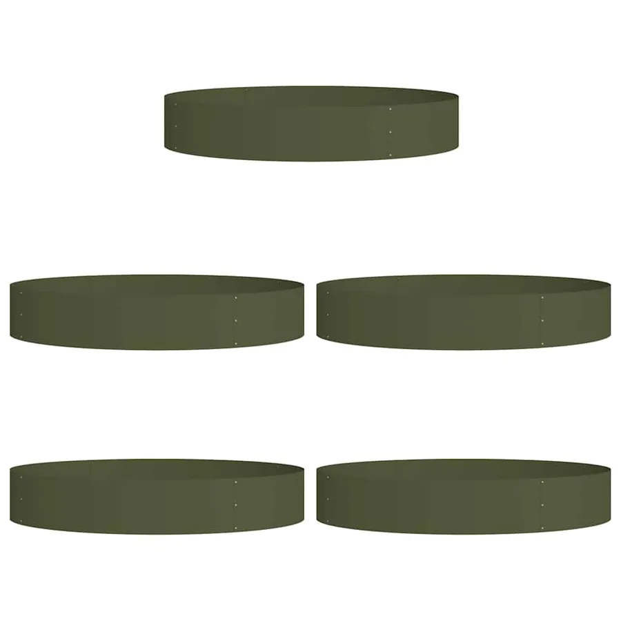 Anneau de jardinière 5 pc Vert olive 120 x 120 x 20 cm - 2