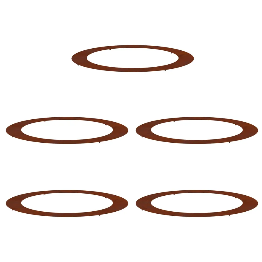 adapté pour anneaux d'arbre plats 5 pc Rouillé Ø90/120 cm - 2