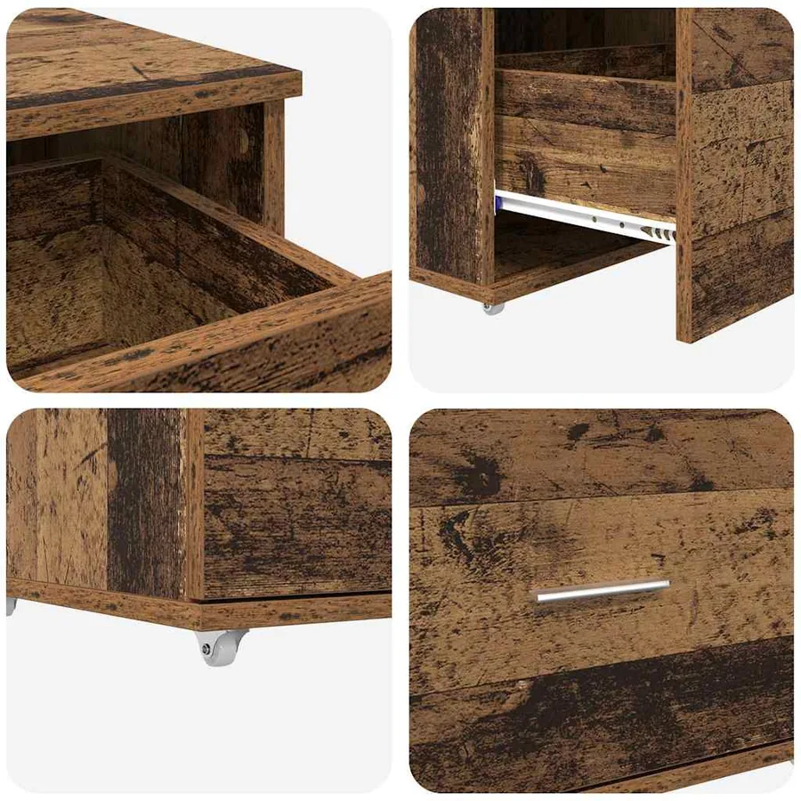 Armoire à tiroirs avec roue Bois ancien 55 x 45 x 31 cm - 9