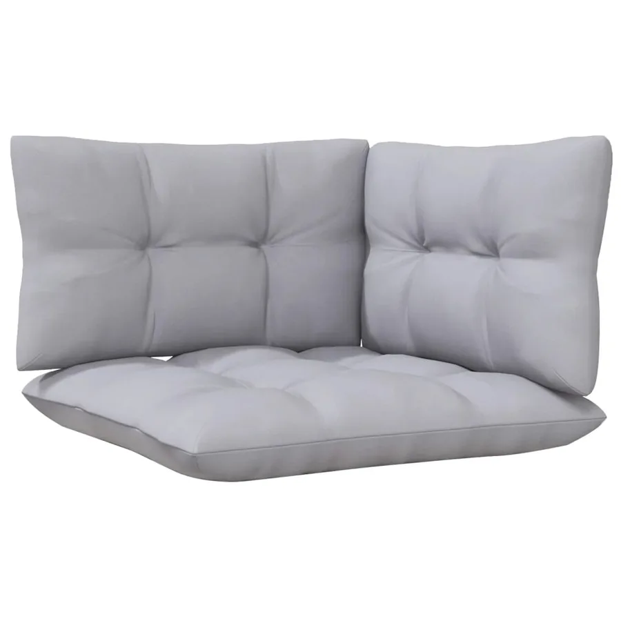Canapé 3 places de jardin et coussins gris Bois de pin solide - 5