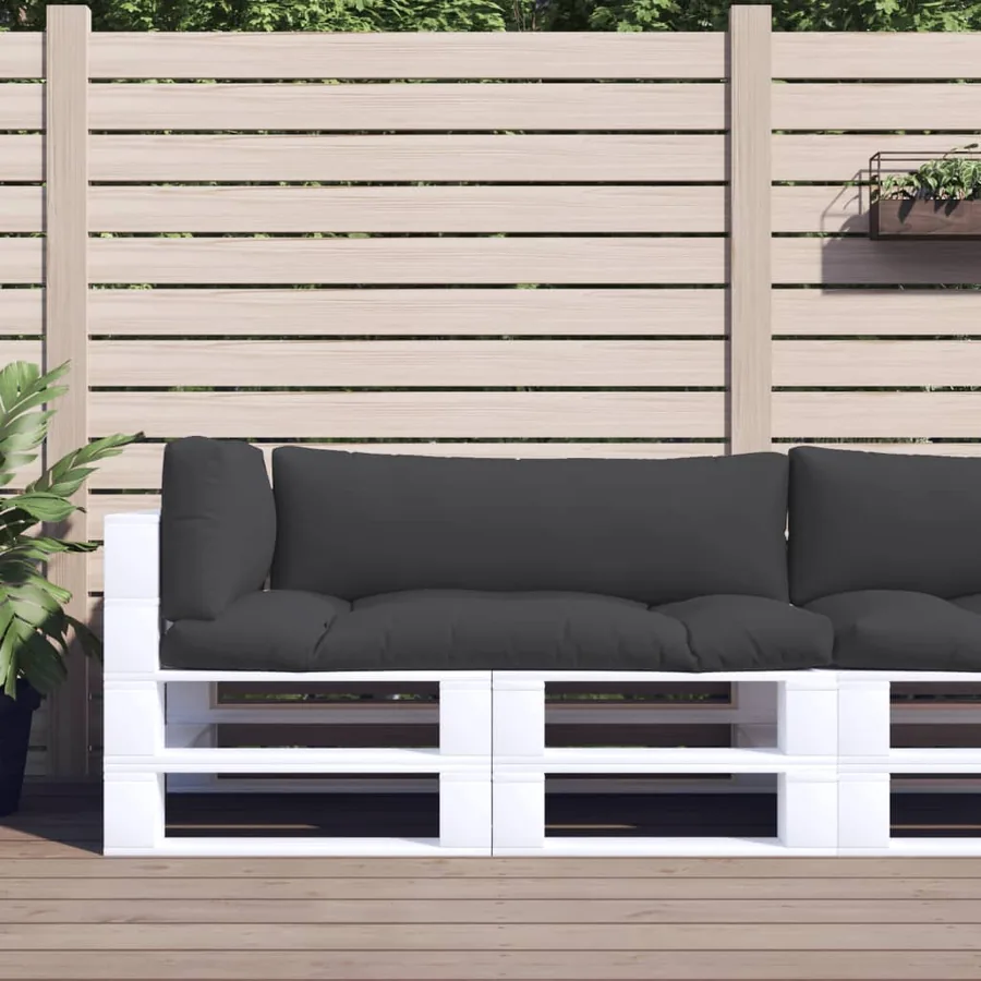 Coussins de palette lot de 3 noir tissu