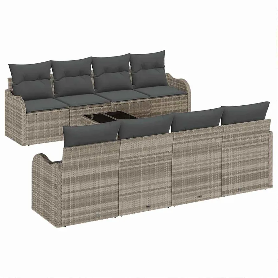 Ensemble de canapé de jardin Gris clair 55 x 55 x 37 cm - 2