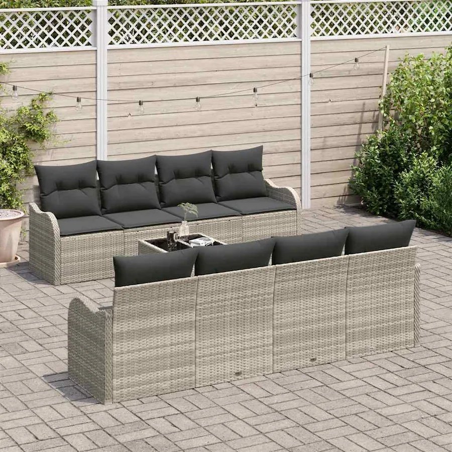 Ensemble de canapé de jardin Gris clair 55 x 55 x 37 cm - 3
