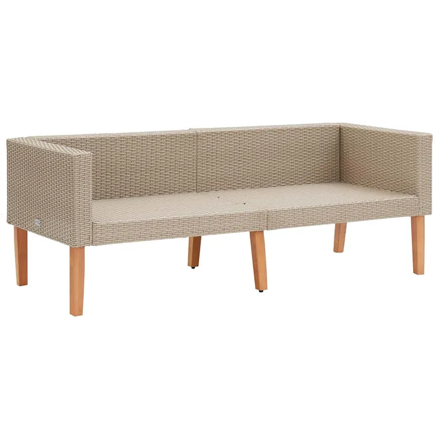 Canapé de jardin à 2 places avec coussins Résine tressée Beige - 4