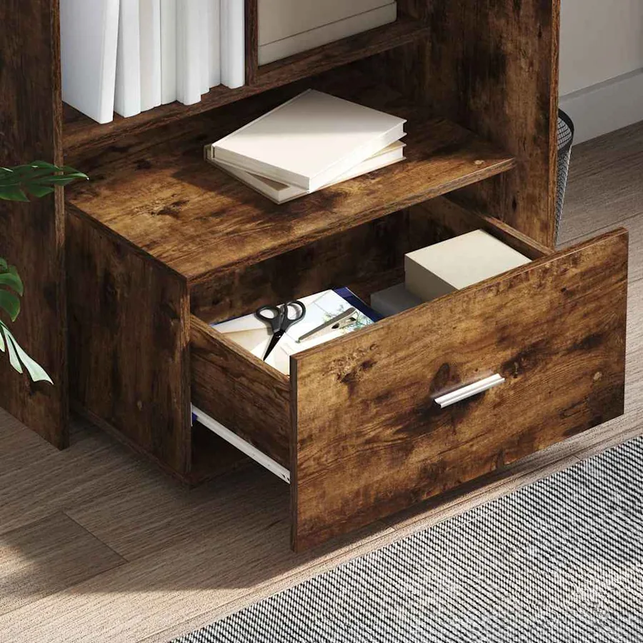 Armoire à tiroirs avec roue Chêne fumé 55 x 45 x 31 cm - 4