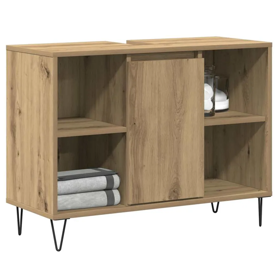 Cabinet de salle de bain Chêne artisanal 80 x 33 x 60 cm - 3