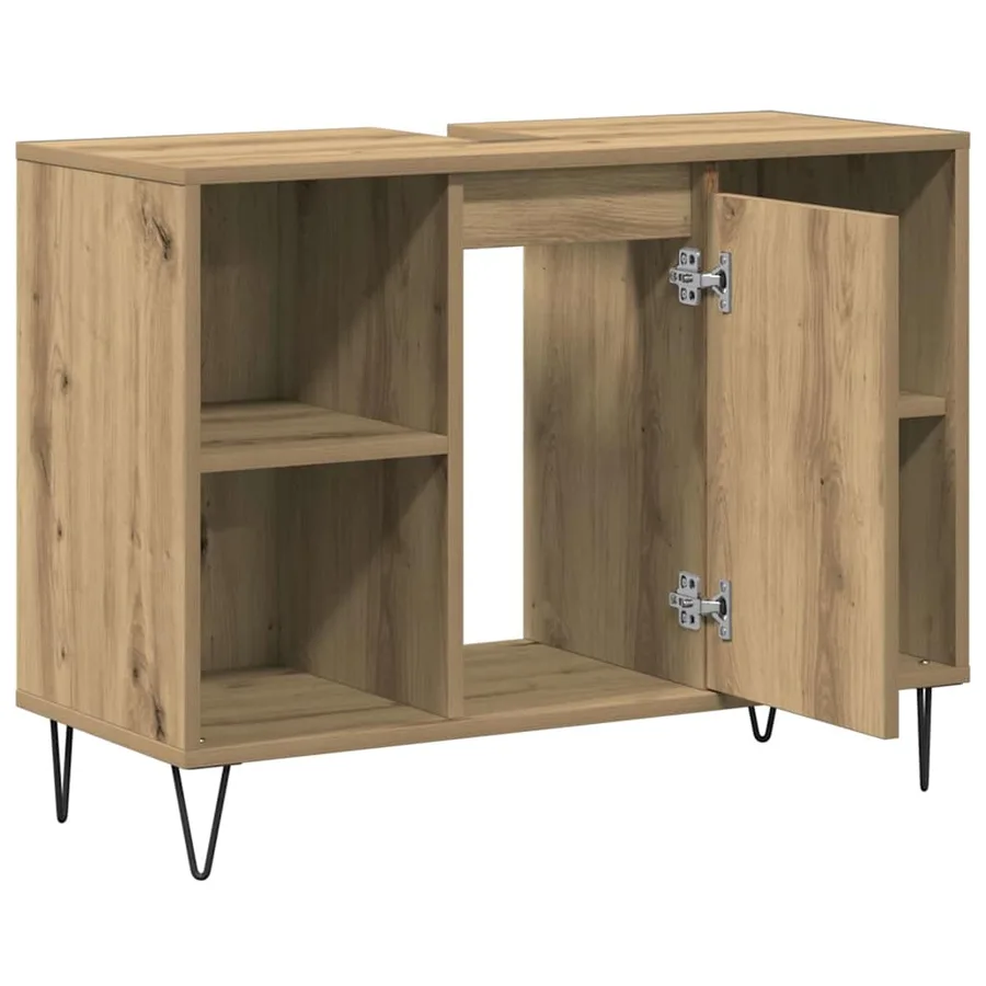 Cabinet de salle de bain Chêne artisanal 80 x 33 x 60 cm - 5