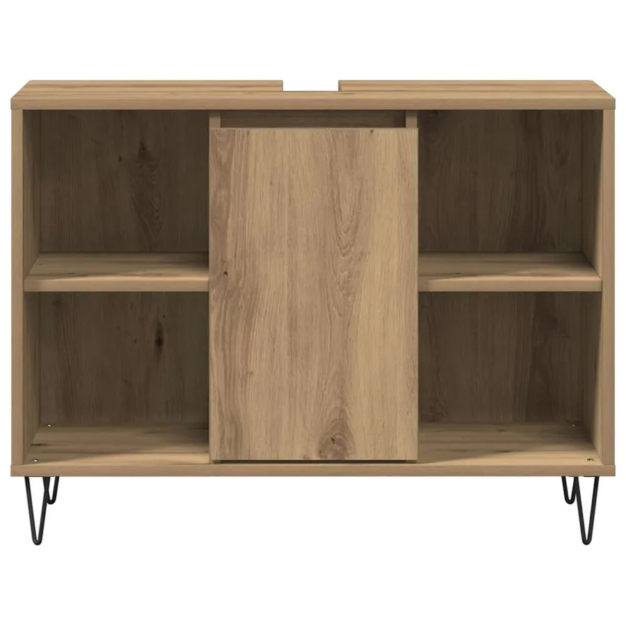 Cabinet de salle de bain Chêne artisanal 80 x 33 x 60 cm - 6
