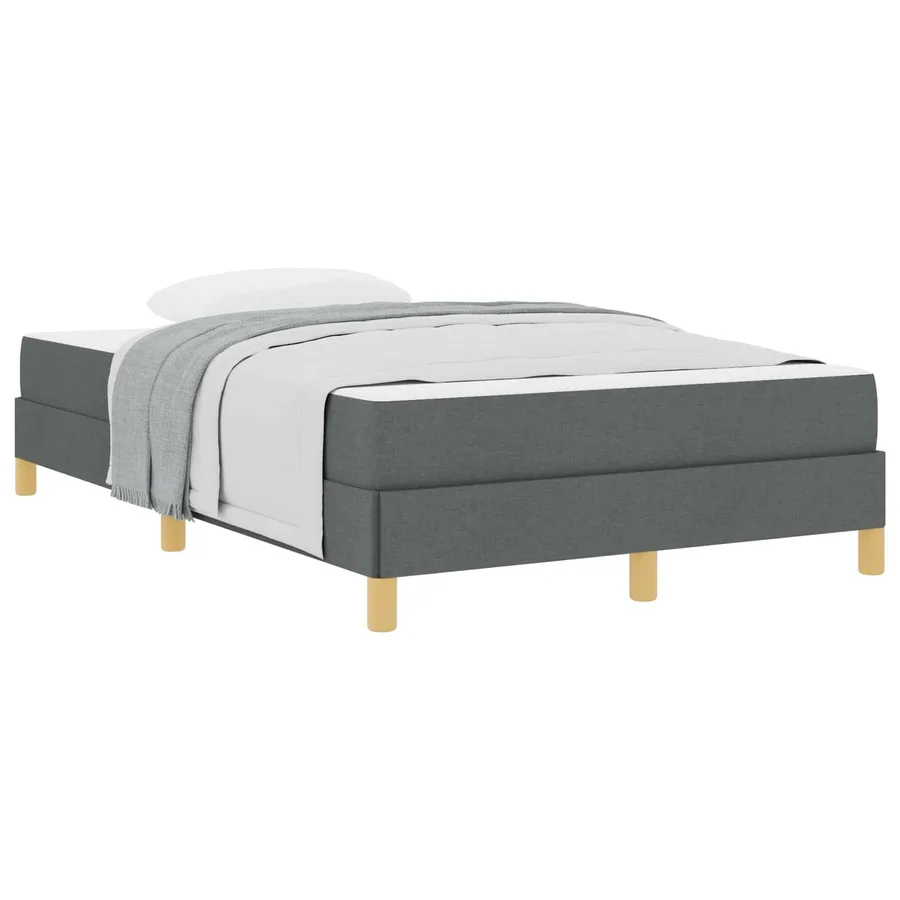 Lit à ressorts avec matelas Gris foncé 120 x 200 cm tissu - 2