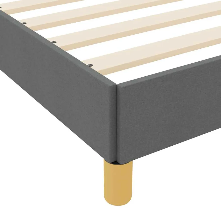 Lit à ressorts avec matelas Gris foncé 100 x 200 cm tissu - 10
