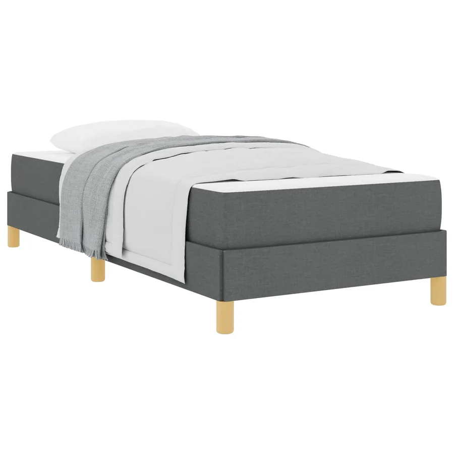 Lit à ressorts avec matelas Gris foncé 100 x 200 cm tissu - 2