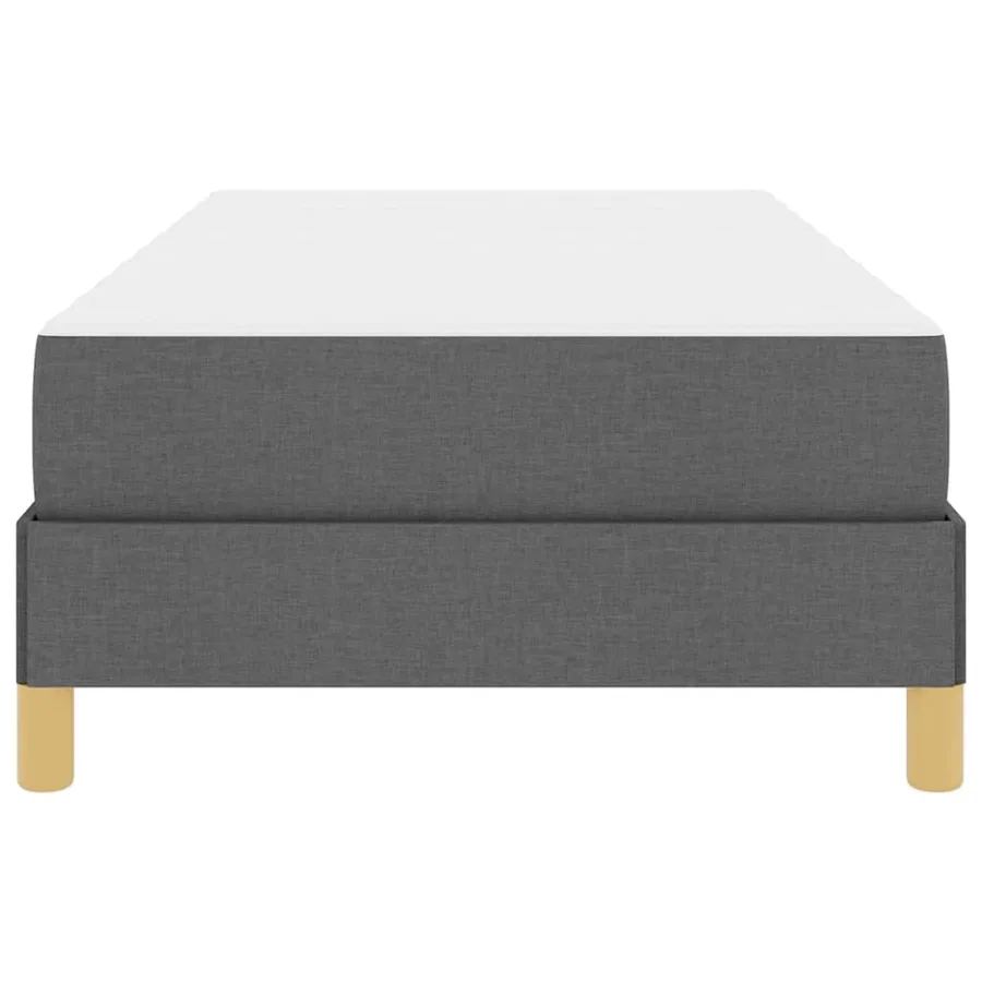 Lit à ressorts avec matelas Gris foncé 100 x 200 cm tissu - 7