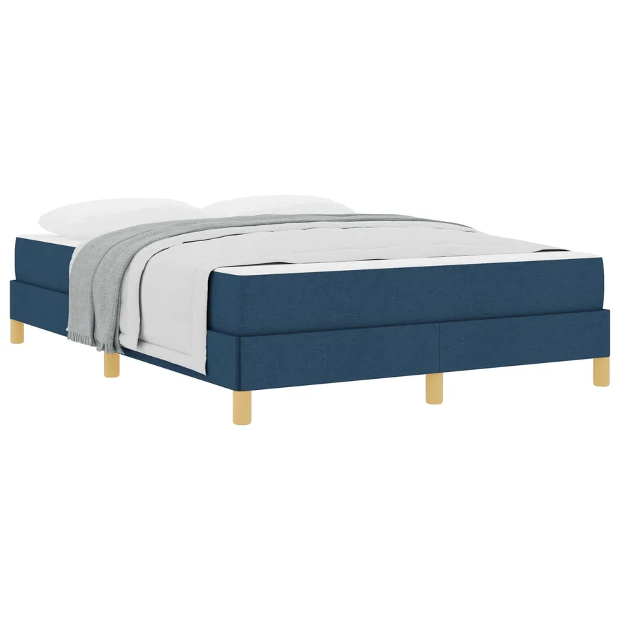 Lit à ressorts avec matelas Bleu 140 x 190 cm tissu - 2