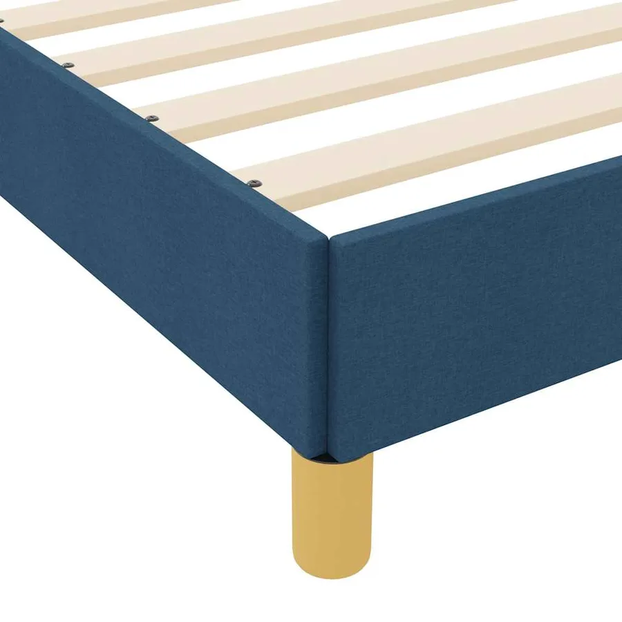 Lit à ressorts avec matelas Bleu 140 x 190 cm tissu - 8