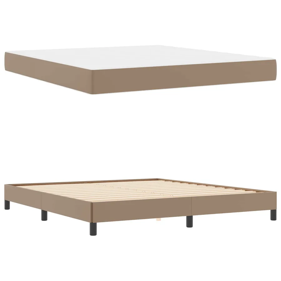 Cadre de lit avec matelas Cappuccino 180 x 200 cm tissu - 5