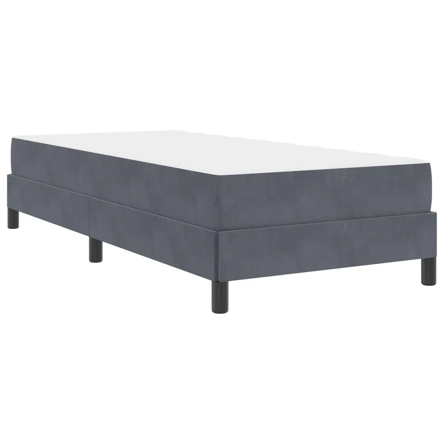 Lit à ressorts avec matelas Gris foncé 90 x 200 cm tissu - 4