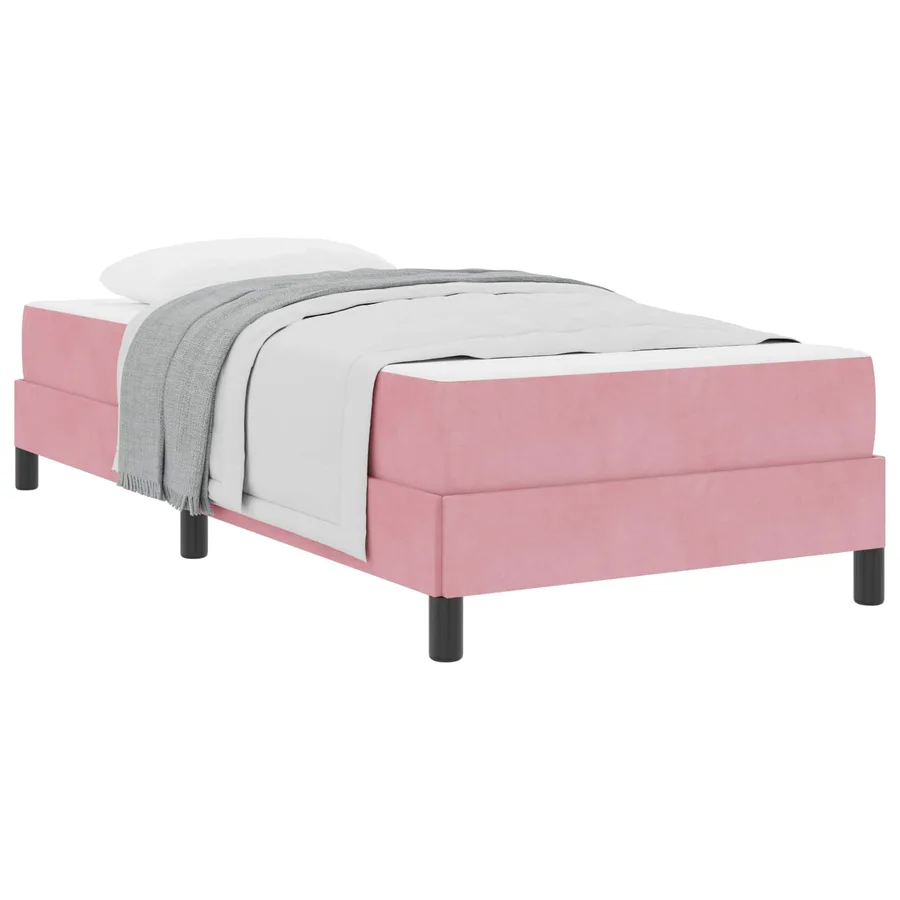 Lit à ressorts avec matelas Rose 90 x 200 cm tissu - 2