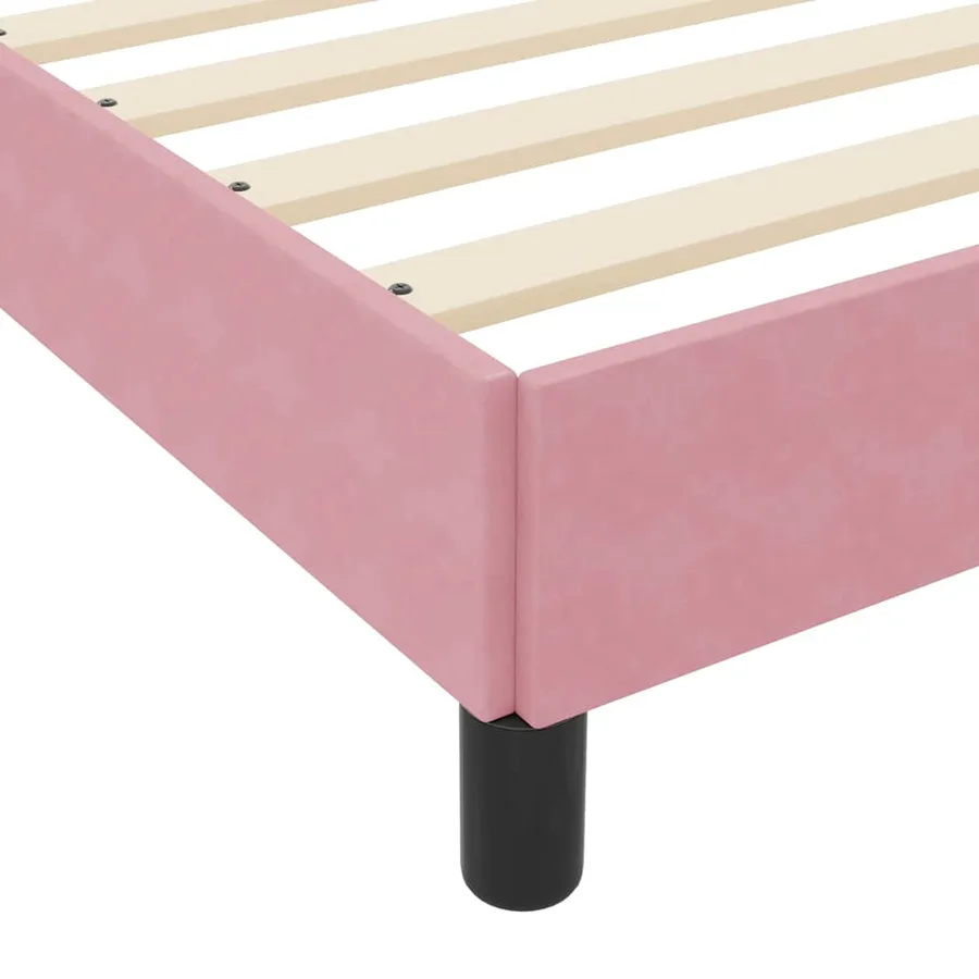Lit à ressorts avec matelas Rose 90 x 190 cm tissu - 8