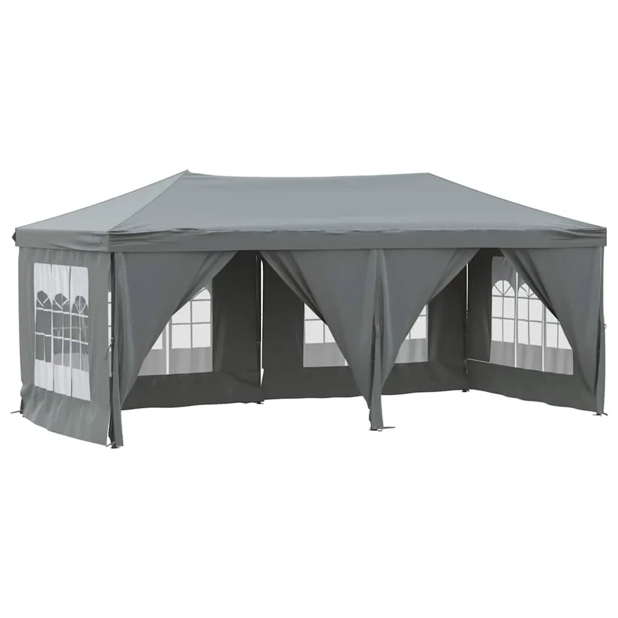 Tente de réception pliable avec parois Anthracite 3x6 m - 2